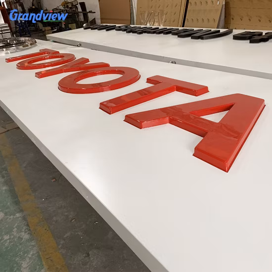 Toyota al aire libre publicidad LED letras de resina signos letras de señalización y señalización de tablero de nombre de tienda