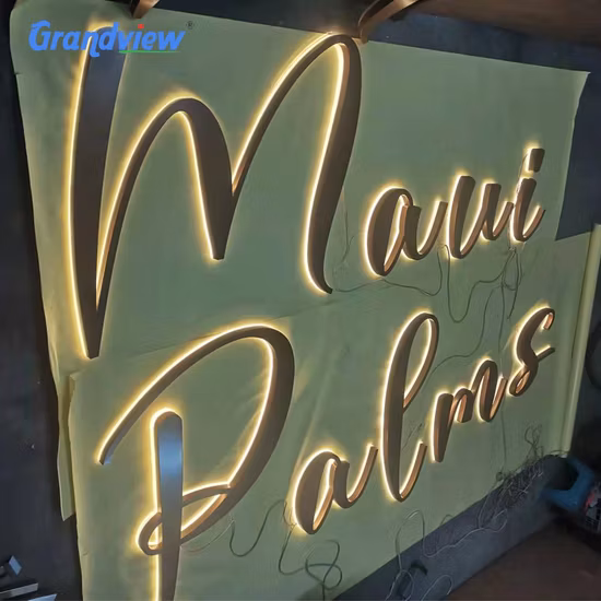 Wholesa China Factory Custom Shop Store Front Metal Logo Thermoforming Light Box Light up Letter Office Commercial Business LED Signs 3D Illuminated Signage