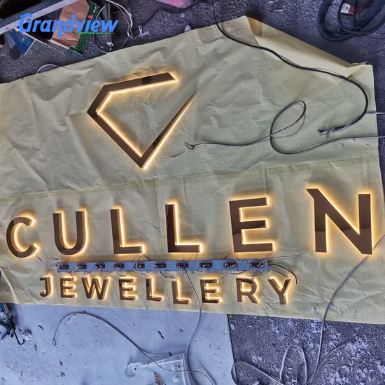 Wholesa China Factory Custom Shop Store Front Metal Logo Thermoforming Light Box Light up Letter Office Commercial Business LED Signs 3D Illuminated Signage