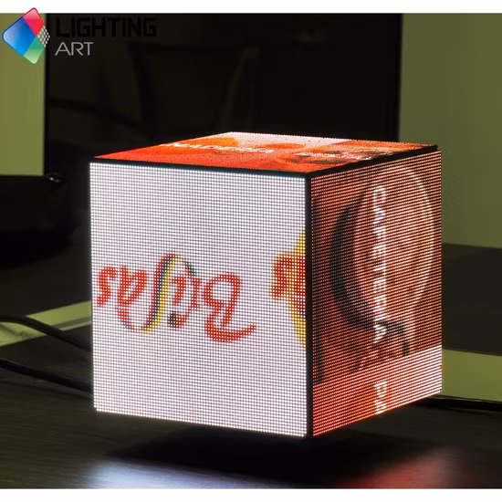 Pantalla LED de cubo con logotipo de vídeo, publicidad creativa de 5 lados, impermeable al aire libre, P2.5, LED