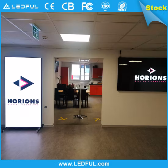 ¡en stock!  Portátil independiente móvil P2.5 P2 P1.8 HD Publicidad comercial a todo color LED para interiores Pantalla de cartel digital Pantalla de panel con marco de aluminio